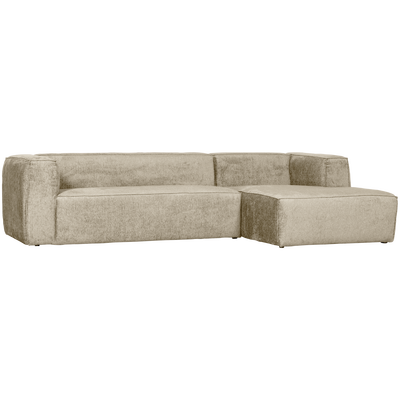 Bean hoekbank rechts chenille velvet taupe