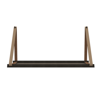 Stalen wandplank 70x20cm - incl. leren plankdragers
