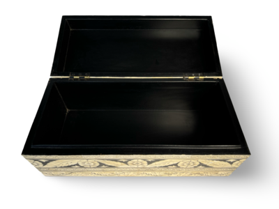 Kist bone inlay wit/zwart