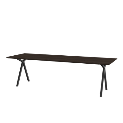 Studio HENK tafel Slim X-type Rechthoekig - zwart frame, gerookte beits
