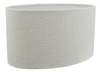 Lampenkap ovaal bouclé blanc
