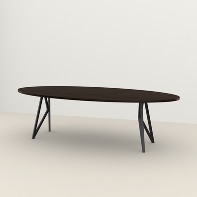 Studio HENK tafel Butterfly Ovaal - zwart frame, gerookte beits