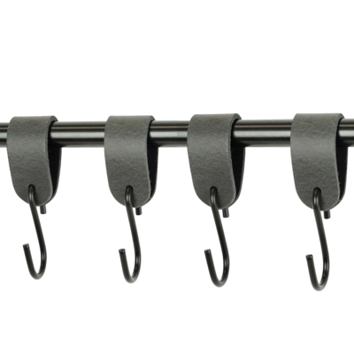 Leren S-haak hangers (set van 4)