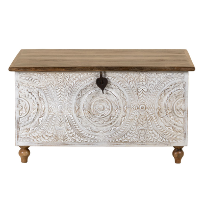 Naabhi - Handgesneden Vintage Salontafel 105cm