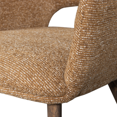 Murat eetkamerstoel taupe met houten poot naturel