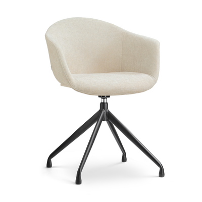 Draaibare eetkamerstoel Nola-Otis - zwart onderstel