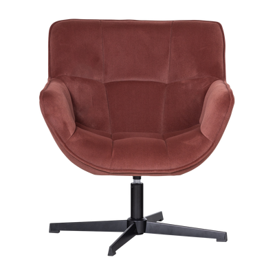 Wibo draaifauteuil mat velvet bruinrood [fsc]