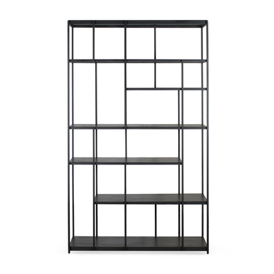 Vakkenkast Studio rek - teak zwart - 120x40x205