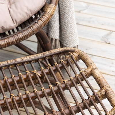 Tuin fauteuil Aida - met voetenbankje en zitkussen