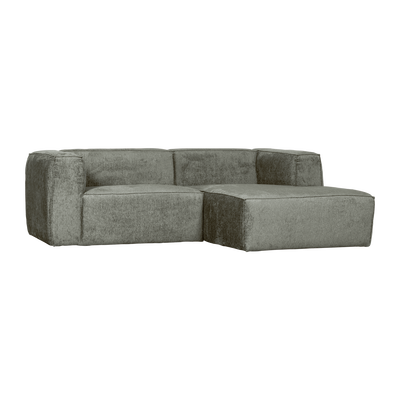 Bean chaise longue bank rechts chenille velvet taupe