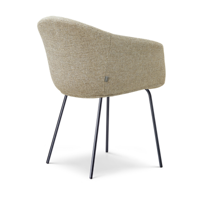 Eetkamerstoel Nora-Otis gestoffeerd - zwart onderstel - met armleuningen