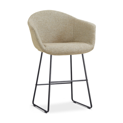 Barkruk Nino-Otis gestoffeerd met zwart onderstel (zithoogte 65 cm)