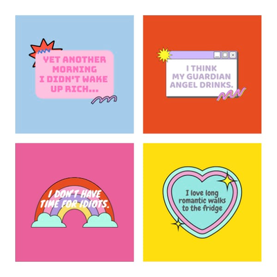 Onderzetters Gekkiggeit (set van 4)