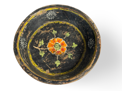 Schaal hout zwart uniek