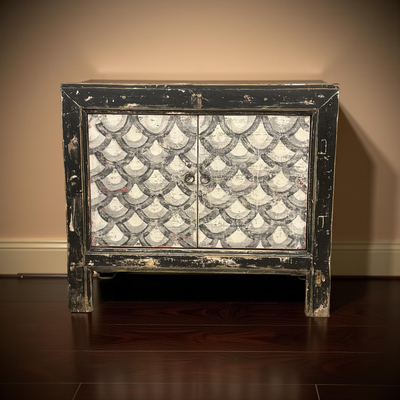 Onderkast 2deur zwart/wit schub uniek