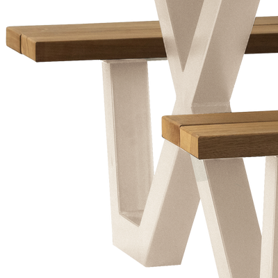 Tablo tuin picknicktafel ayous zand x-poot metaal [fsc]