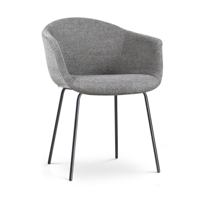 Eetkamerstoel Nora-Otis gestoffeerd - zwart onderstel - met armleuningen