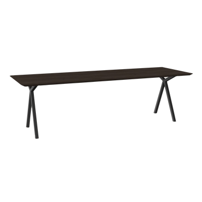 Studio HENK tafel Slim X-type Rechthoekig - zwart frame, gerookte beits