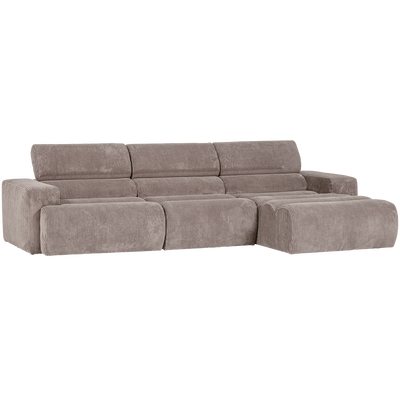 Novi chaise longue bank rechts donkerbruin melange