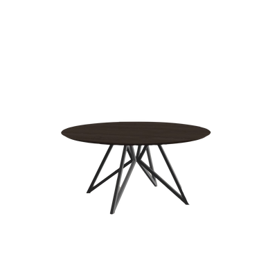 Studio HENK tafel Butterfly Rond QuadpodXL - zwart frame, gerookte beits
