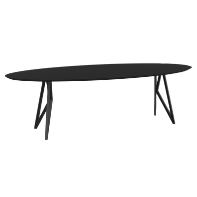 Studio HENK tafel Butterfly Ovaal - zwart frame, HPL Fenix nero ingo