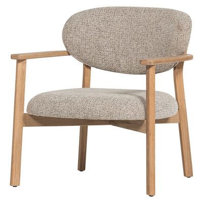 Udar fauteuil naturel met houten frame naturel
