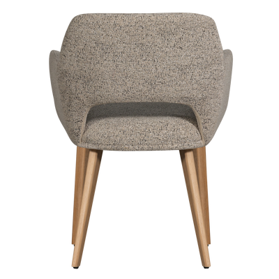 Murat eetkamerstoel taupe met houten poot naturel