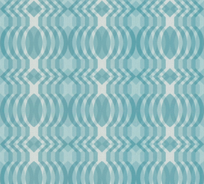 Retro behang met een geometrisch patroon - blauw, crème, wit