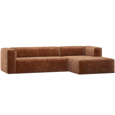 Bean hoekbank rechts chenille velvet taupe