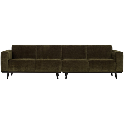 Statement 4-zits bank 280 cm chenille velvet perzikroze