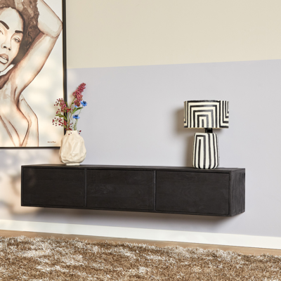 Zwevend Tv-meubel All Black