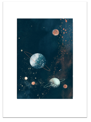 Poster Planets Blue by Goed Blauw