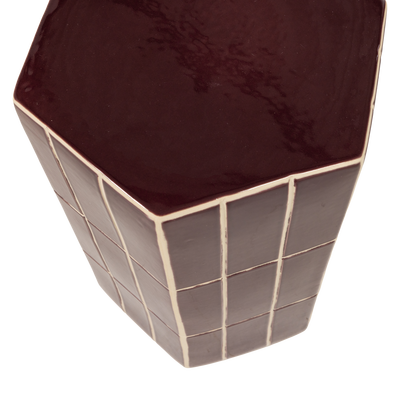 Plu decoratieve bijzettafel 42x30x26 cm keramiek paars