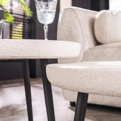 Salontafel Steengoed rond-set van 2