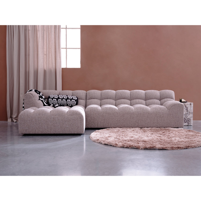 Allure chaise longue links geweven stof naturel melange