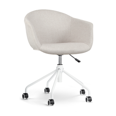 Nout-Otis bureaustoel wit onderstel - Gestoffeerde zitting met armleuningen