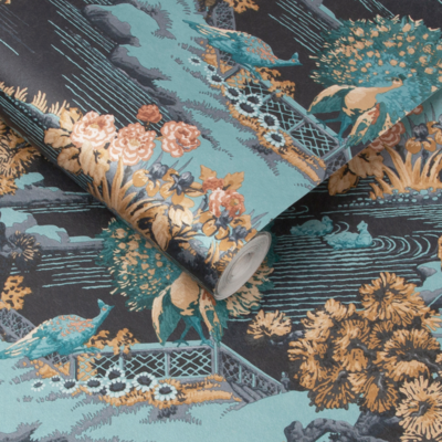 Graham &amp; Brown  vliesbehang  Edo Toile Navy
