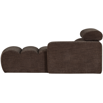 Novi chaise longue element arm rechts boucle karamelbruin