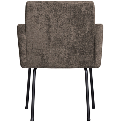 Mount eetkamerstoel met armleuning 3d chenille middenbruin