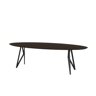 Studio HENK tafel Butterfly Ovaal - zwart frame, gerookte beits