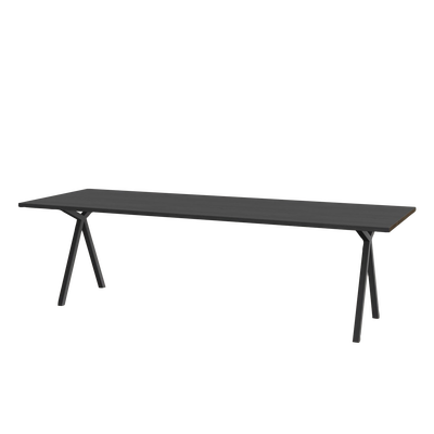 Studio HENK tafel Slim X-type Rechthoekig - zwart frame, zwarte beits