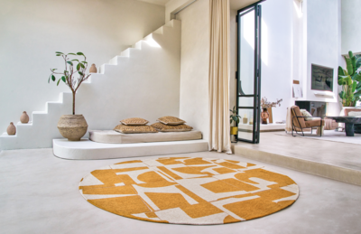 Ecorugs vloerkleed Papercut geel