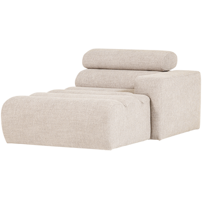 Novi chaise longue element arm rechts boucle karamelbruin