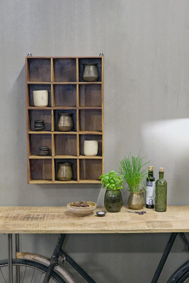 Houten wandrek 15 vakken
