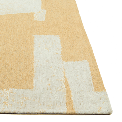 Skip modern design vloerkleed met geel en beige geometrisch patroon