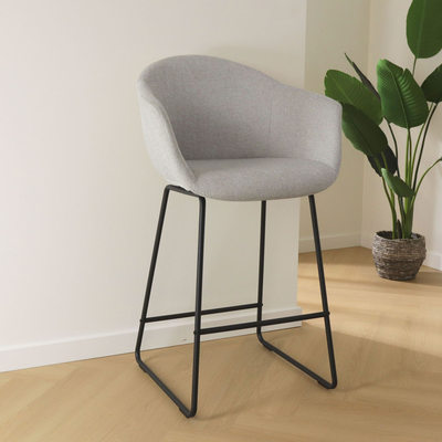 Barkruk Nino-Otis gestoffeerd met zwart onderstel (zithoogte 65 cm)