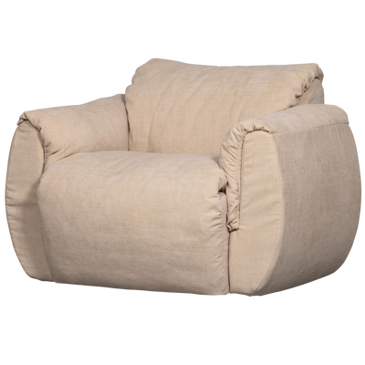 Baggy draaifauteuil geweven stof warmgrijs melange