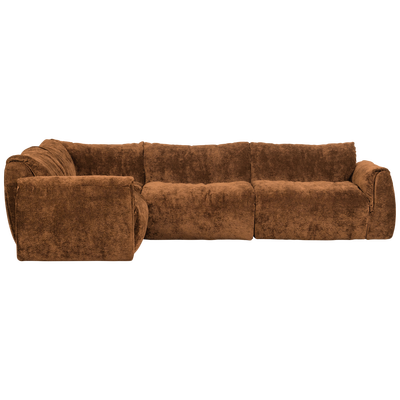 Baggy hoekbank links geweven chenille bruin