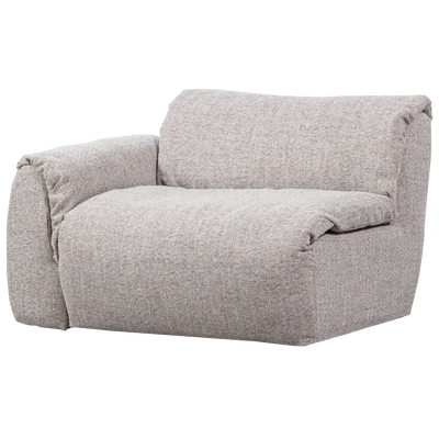 Baggy 1-zits element met arm links geweven chenille oudroze