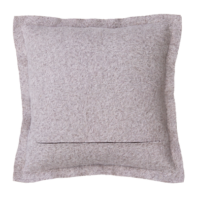 Kussen wol boucle grijs